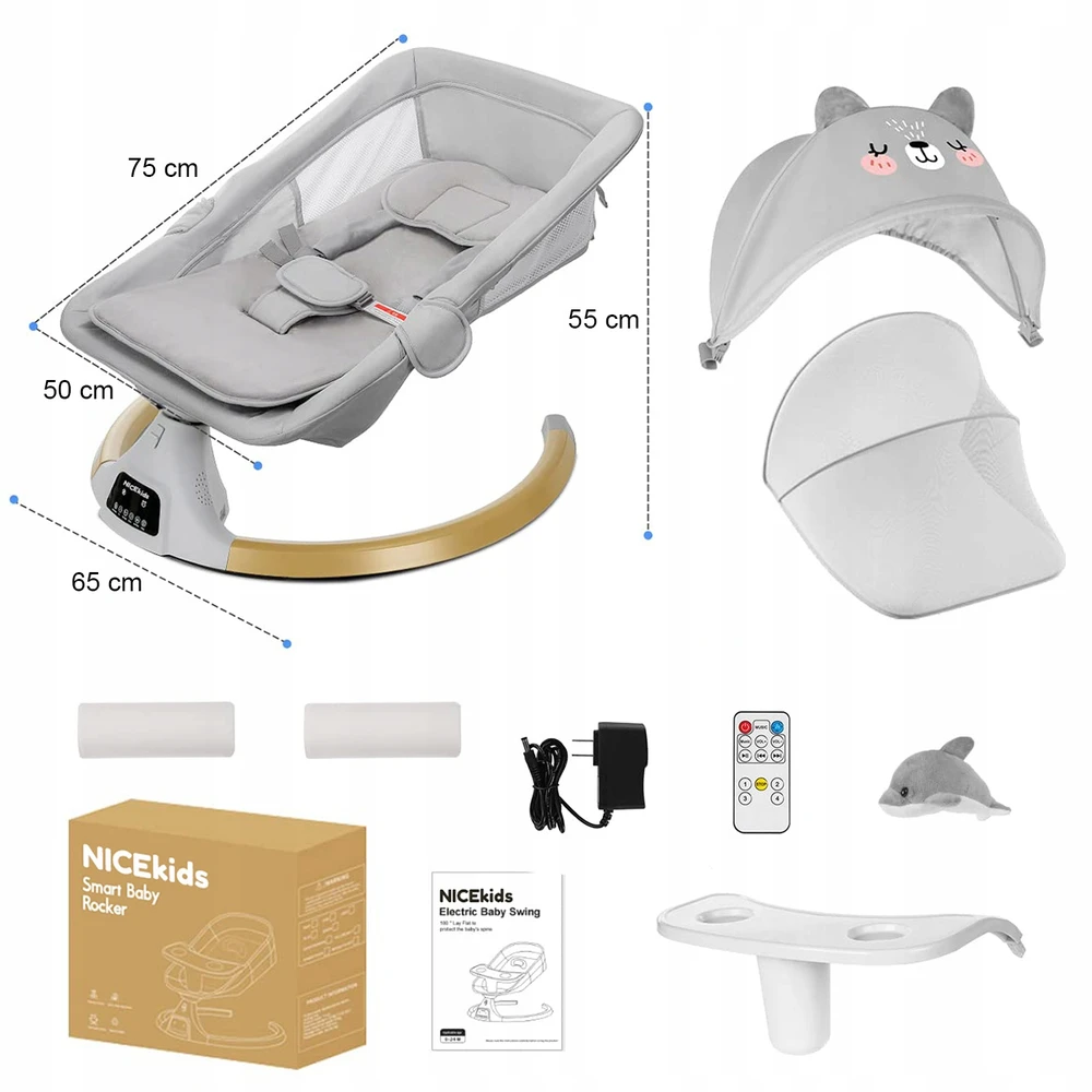 BABY BACKET, NICEKIDS ELEKTRINIS SKAMBUTIS + BLUETOOTH NUOTOLINIO PULTAS