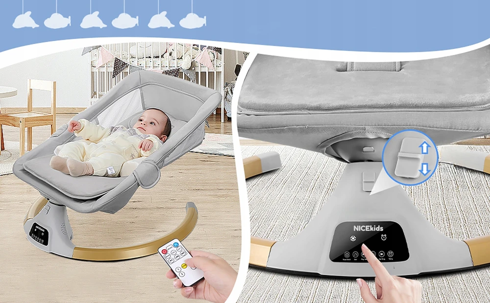 BABY BACKET, NICEKIDS ELEKTRINIS SKAMBUTIS + BLUETOOTH NUOTOLINIO PULTAS
