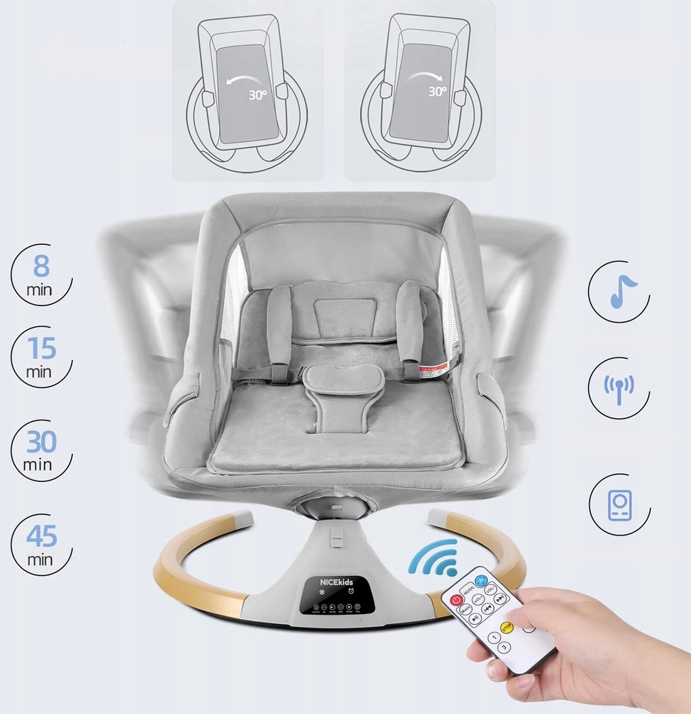 BABY BACKET, NICEKIDS ELEKTRINIS SKAMBUTIS + BLUETOOTH NUOTOLINIO PULTAS