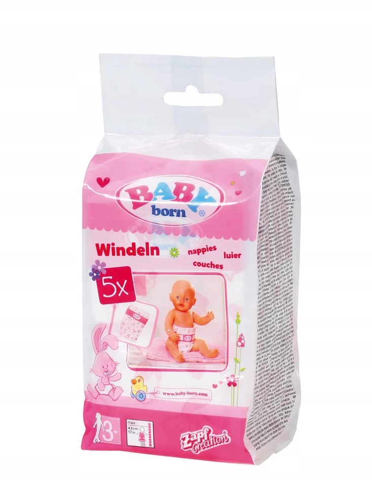 Zapf Lėlės Baby Born sauskelnių komplektas, 5 vnt.