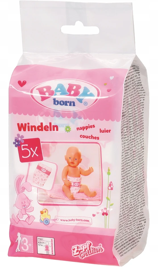 Zapf Lėlės Baby Born sauskelnių komplektas, 5 vnt.