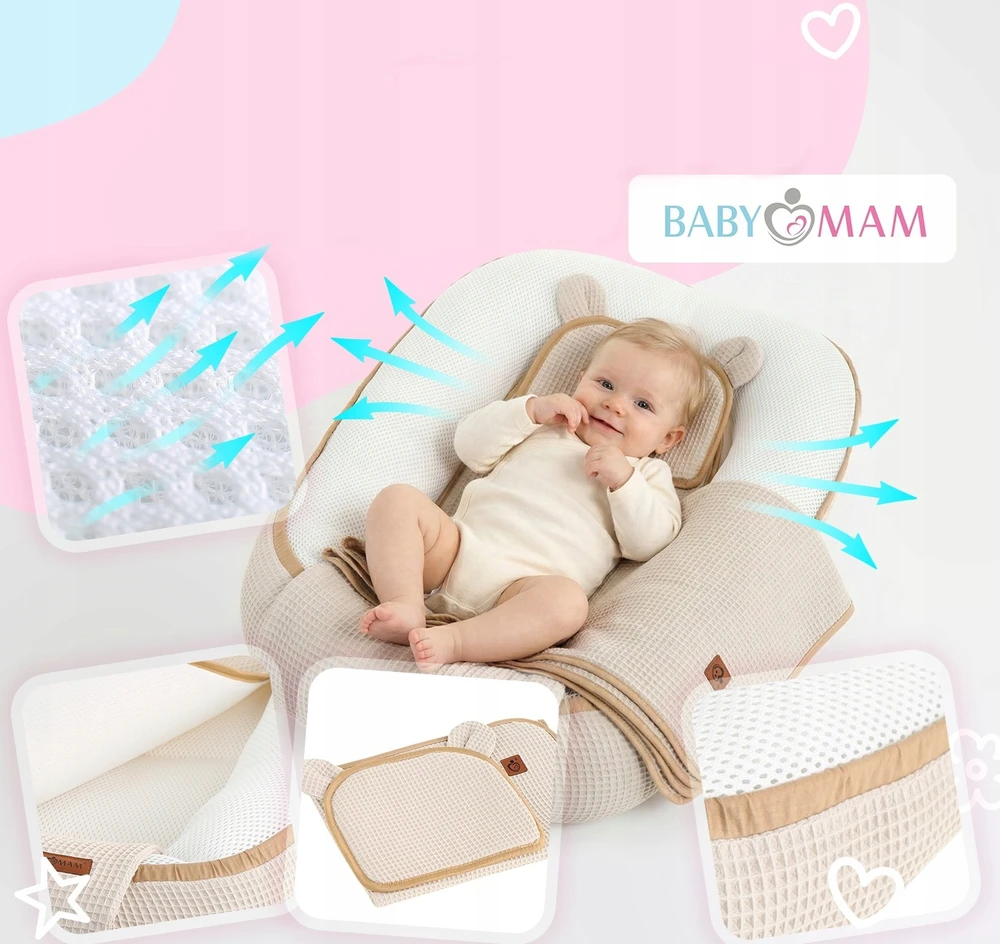 BABY COCOON AIR 3D SAUGUS MIEGO RINKINYS NEST PENNY BABYMAM RINKINYS