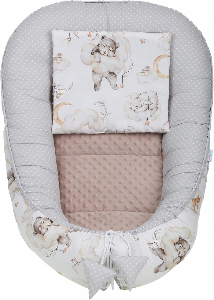 BABY COCOON NEST MINKY PIECE XXL BABYMAM RINKINYS, 7 ELEMENTAI.