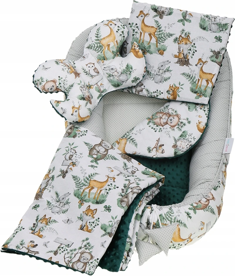 BABY COCOON NEST MINKY PIECE XXL BABYMAM RINKINYS, 7 ELEMENTAI.