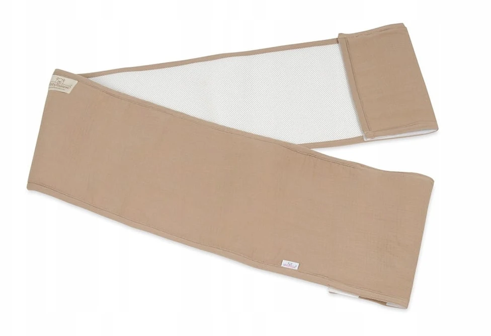 Baby Matex Lovytės apsauga, kvėpuojantis muslino lovelės įdėklas, 180x30 cm kūdikio lovos saugos barjeras, minkšta medvilnės ir poliesterio tinklelio pagalvėlė, vaikiška lovelės apsaugėlė