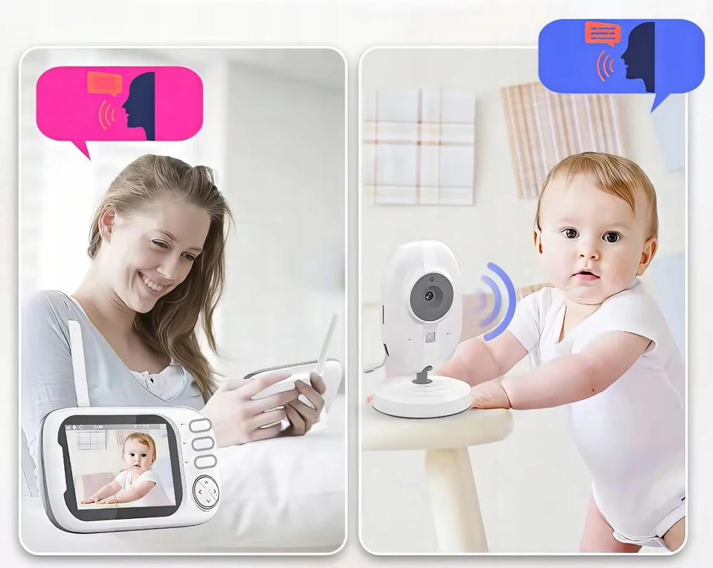Baby Monitor ELECTRONIC NANNY CAMERA HD NAKTINIS REŽIMAS LIVE WIFI BELAIDAS LCD
