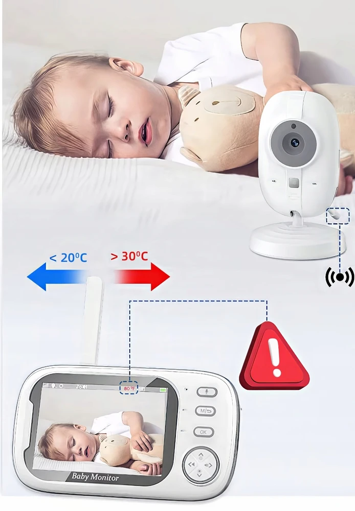 Baby Monitor ELECTRONIC NANNY CAMERA HD NAKTINIS REŽIMAS LIVE WIFI BELAIDAS LCD