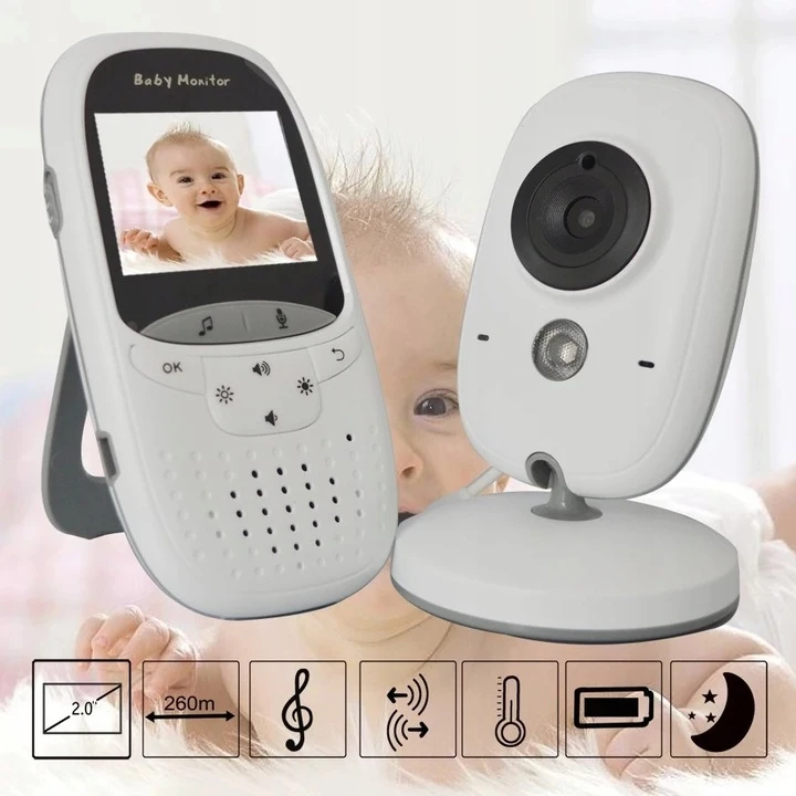 Baby Monitor Elektroninė auklė su kamera ir 2.0 LCD monitoriumi
