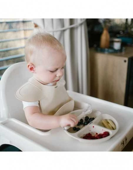 Baby Ono BabyOno lėkštutė silikoninė neslystanti kreminė 1482/04