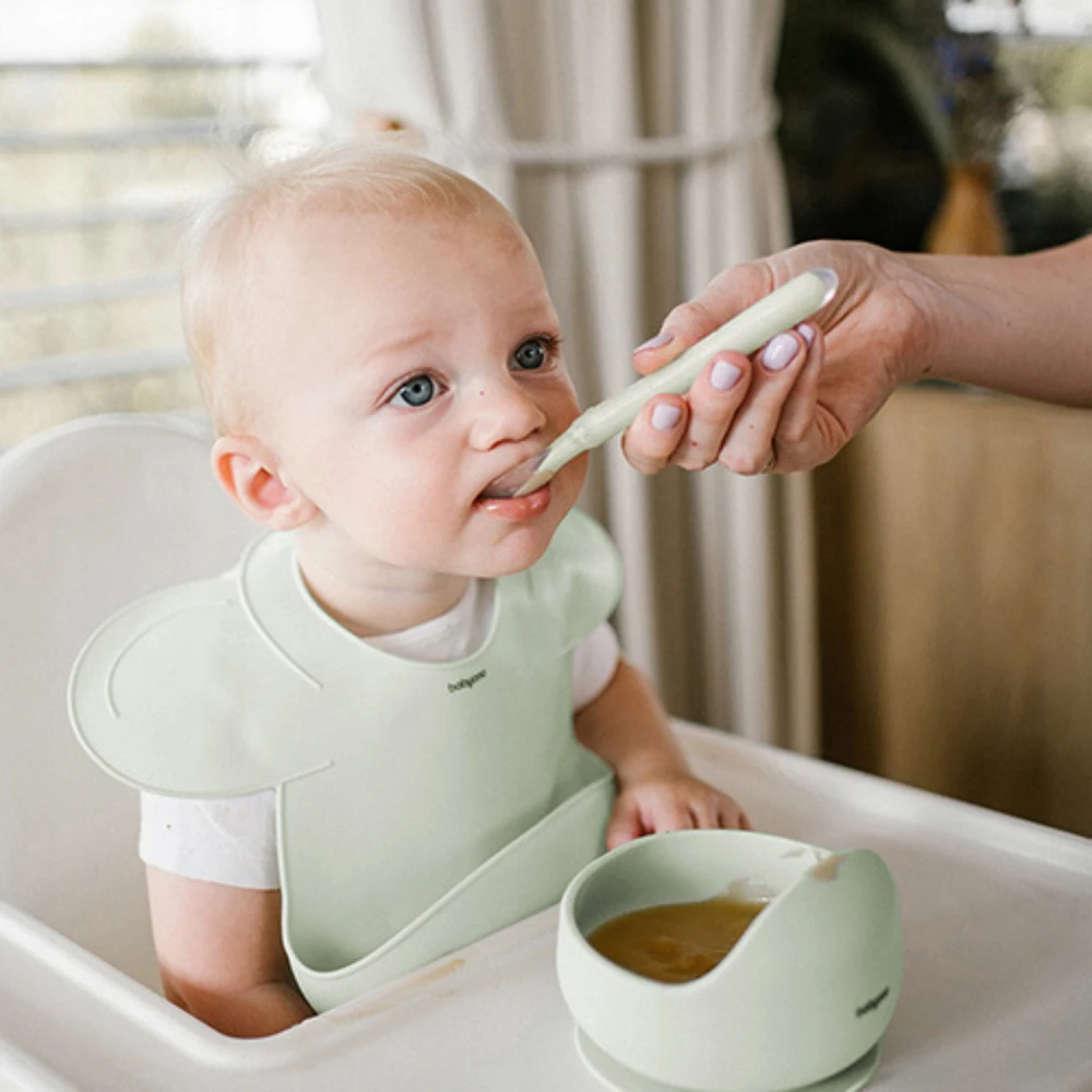 Baby Ono Dubuo ir lėkštė Silikoninių indų rinkinys su siurbtuku Babyono, mėtų