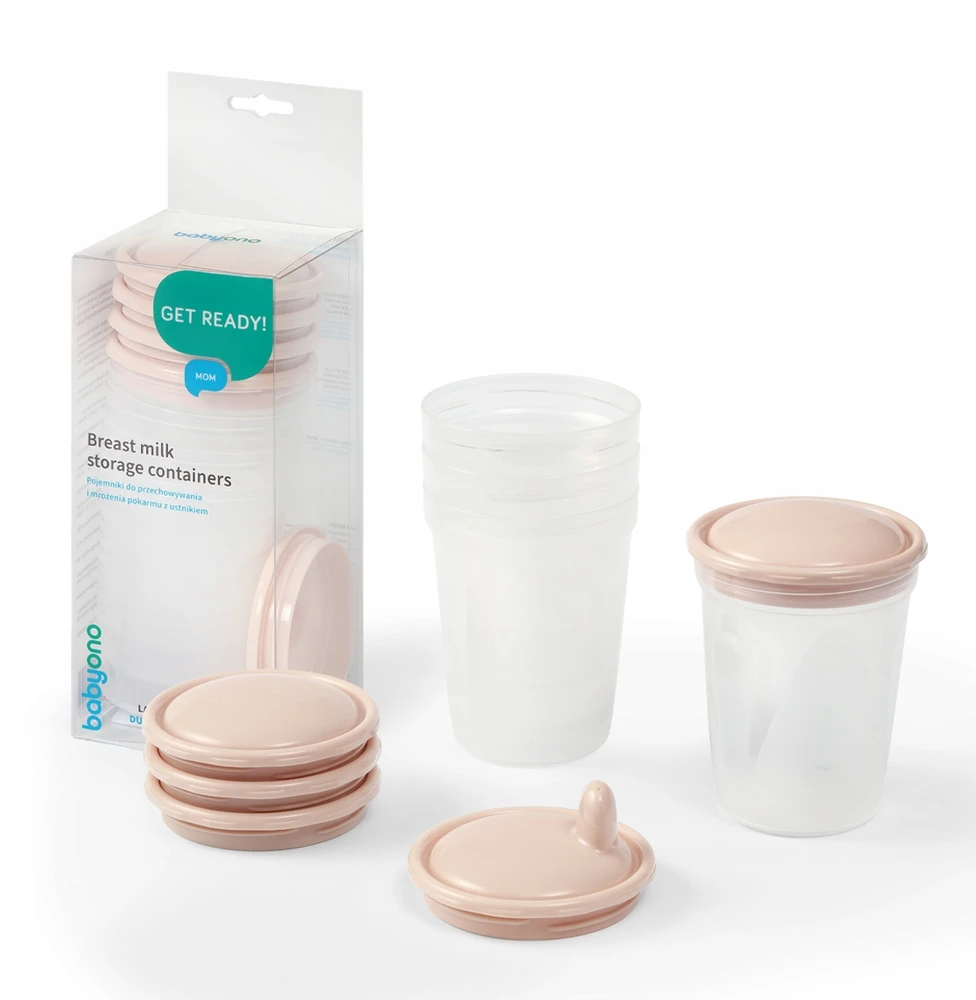 Baby Ono BabyOno indeliai mamos pienui sultims maistui 4vnt 200 ml kreminis 1028/01