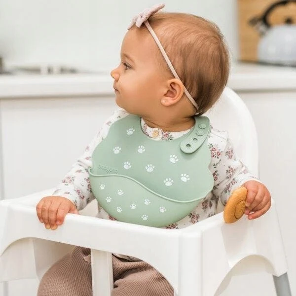 BabyOno seilinukas silikoninis, žalias, pėdsakai, 829/06