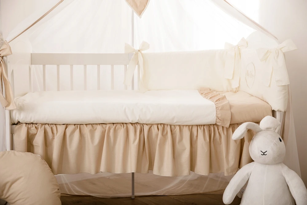 Baby Raj Ochraniacz do łóżeczka warkocz velvet spalva puder róż 200 cm / 2m