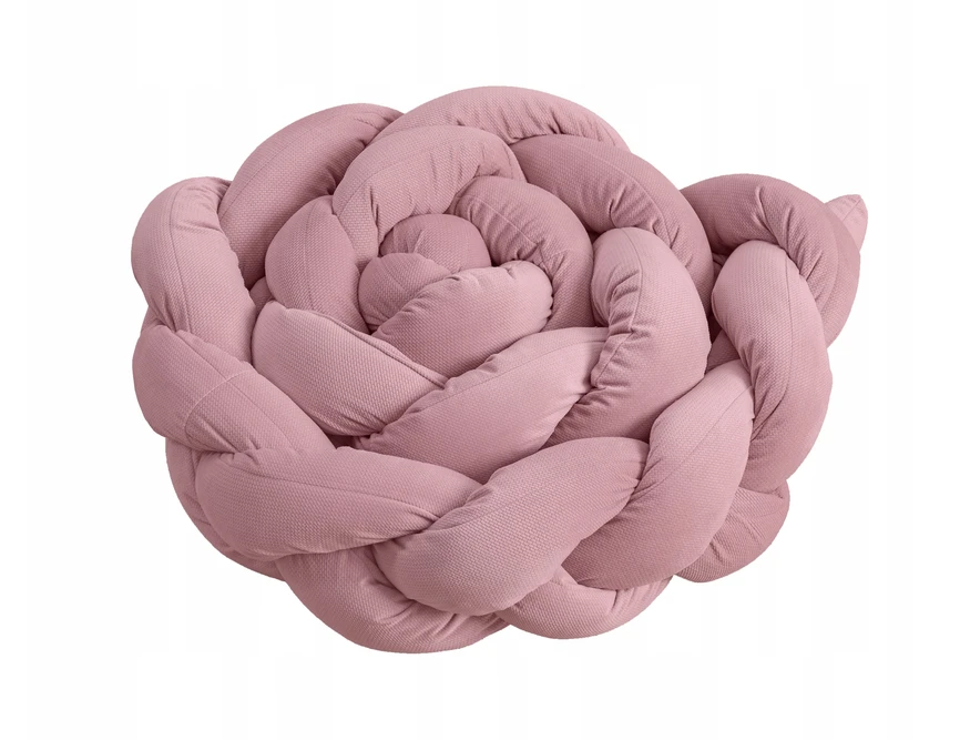 Baby Raj Ochraniacz do łóżeczka warkocz velvet spalva puder róż 200 cm / 2m