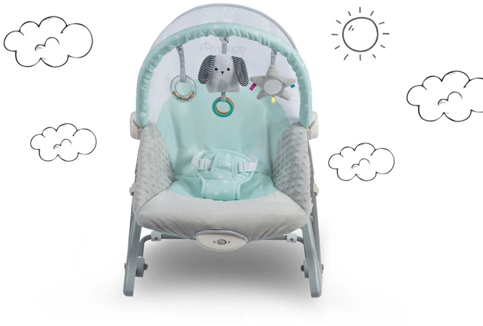 Baby Rocker Bouncer su vibraciniais galvos apdangalu žaislais 0-18kg Vaikams