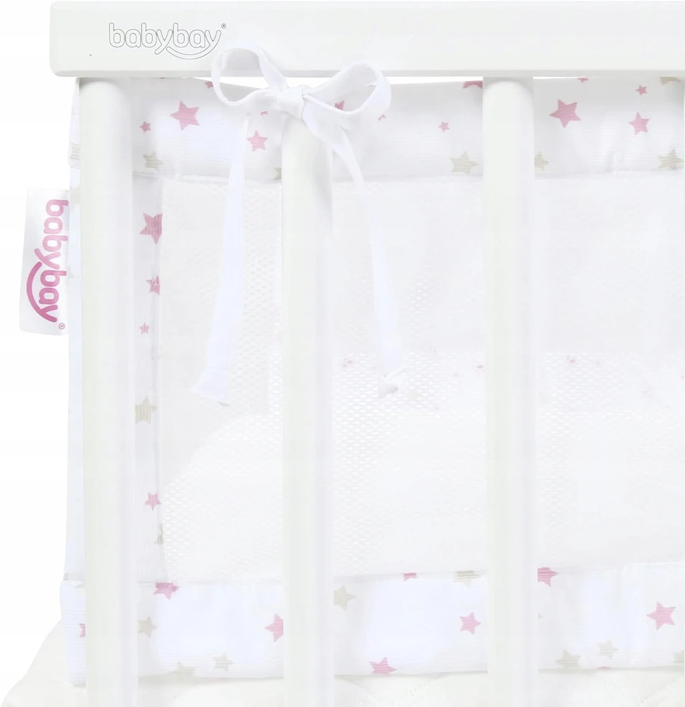 Babybay Ochraniacz Siateczkowy Piqué do Maxi,Spring i Comfort Balta Kropki 168x24cm