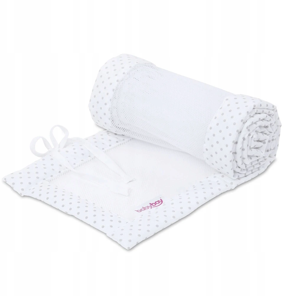 Babybay Ochraniacz Siateczkowy Piqué do Maxi,Spring i Comfort Balta Kropki 168x24cm