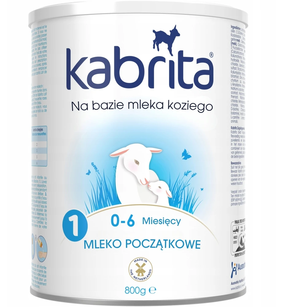 BabyBio Kabrita 1, Mleko Początkowe na bazie mleka koziego, 0 – 6 mėn., 800g