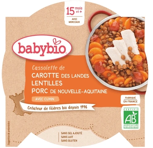 BabyBio vakarienė nuo 15 mėnesių 200 g kiaulienos