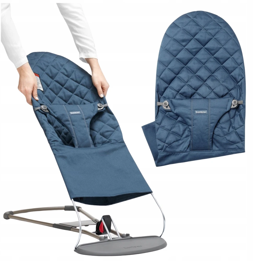 Babybjorn - bliss woven recliner užvalkalas, tamsiai mėlynas (classic quilt)