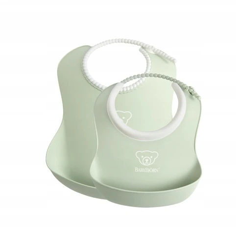 BABYBJORN mažų/didelių Powder Žalias seilinukų rinkinys