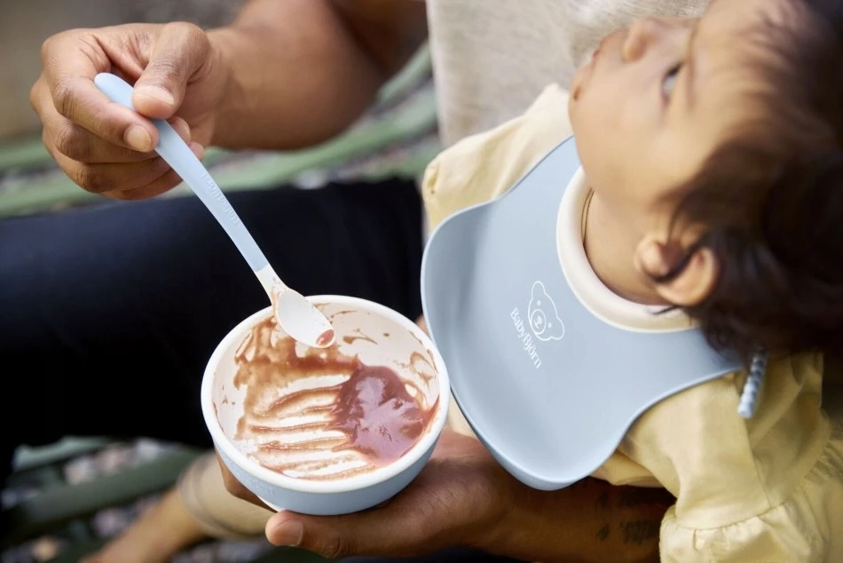 BABYBJORN - Powder Mėlyna 3 dalių maitinimo rinkinys