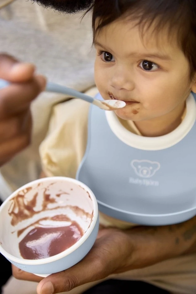 BABYBJORN - Powder Mėlyna 3 dalių maitinimo rinkinys