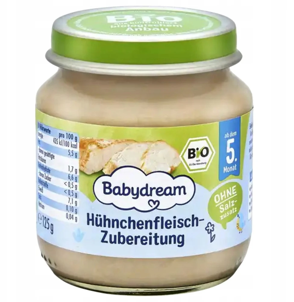 BABYDREAM BIO VIŠTA BE DRUSKOS 5m 125g OMEGA 3 PIRMOJI VAKARIENĖ