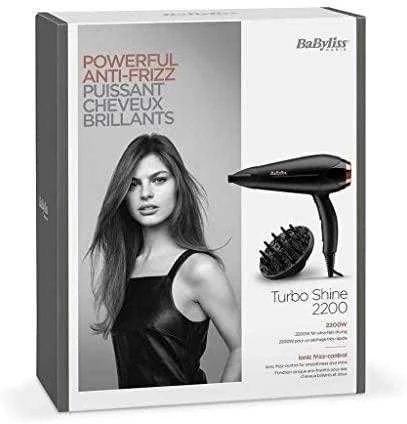 BaByliss Plaukų džiovintuvas Turbo Shine D570DE, Juodas