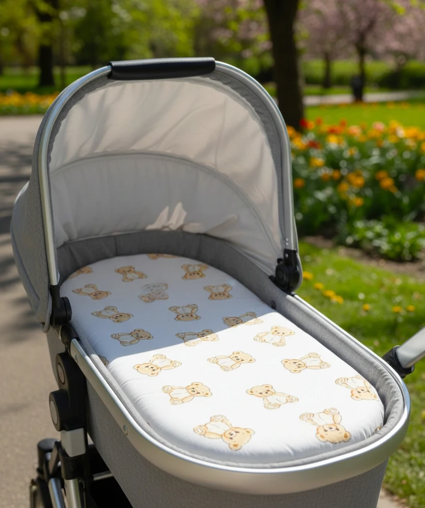 BABYMAM COTTON COTTON BABYMAM LAKŠTAS Krepšys vežimėliui VEIKIMUI