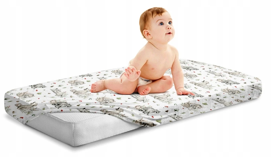 Babymam Paklodė su guma 120x60 cm, 100% medvilnė, "mano miškas"