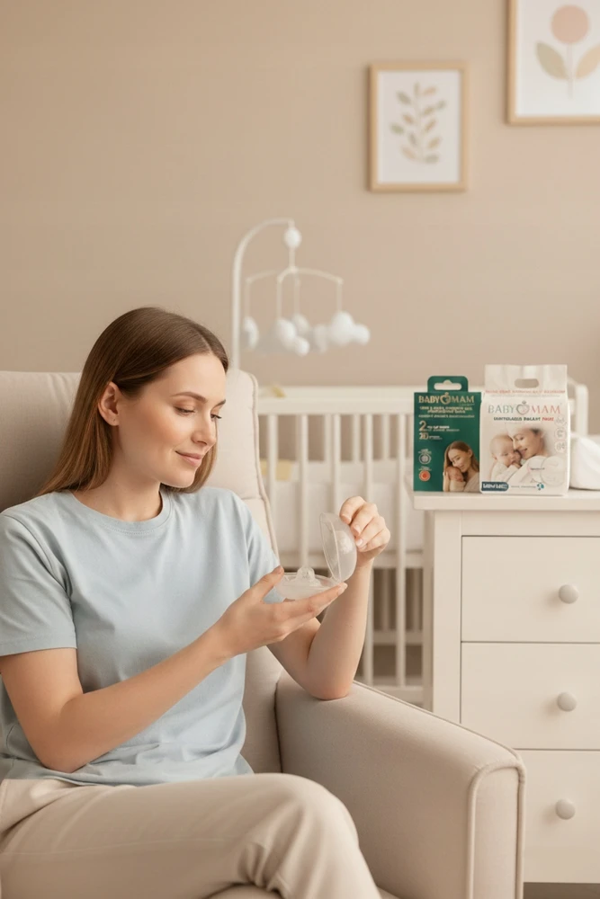 BABYMAM SILIKONINIAI KŪČIŲ UŽDALGALAI, SPENELAI + PREMIUM DĖKLĖS DYDIS M 2vnt.