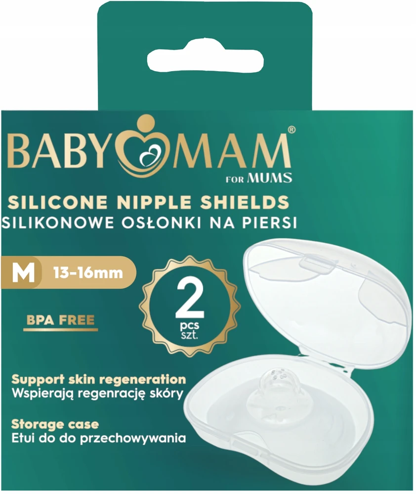 BABYMAM SILIKONINIAI KŪČIŲ UŽDALGALAI, SPENELAI + PREMIUM DĖKLĖS DYDIS M 2vnt.