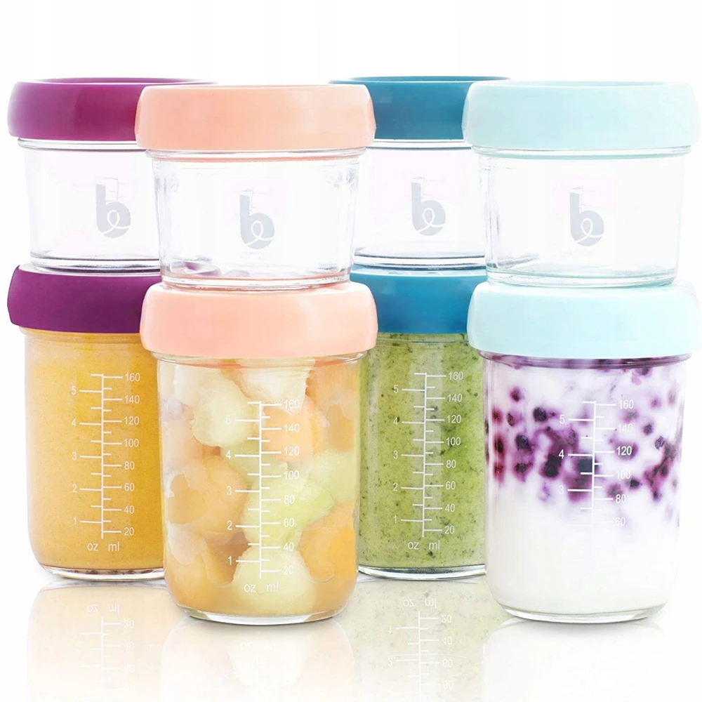 Babymoov - stiklinių Babybols rinkinys - 4 x 120 ml + 4 x 240 ml + receptų knyga