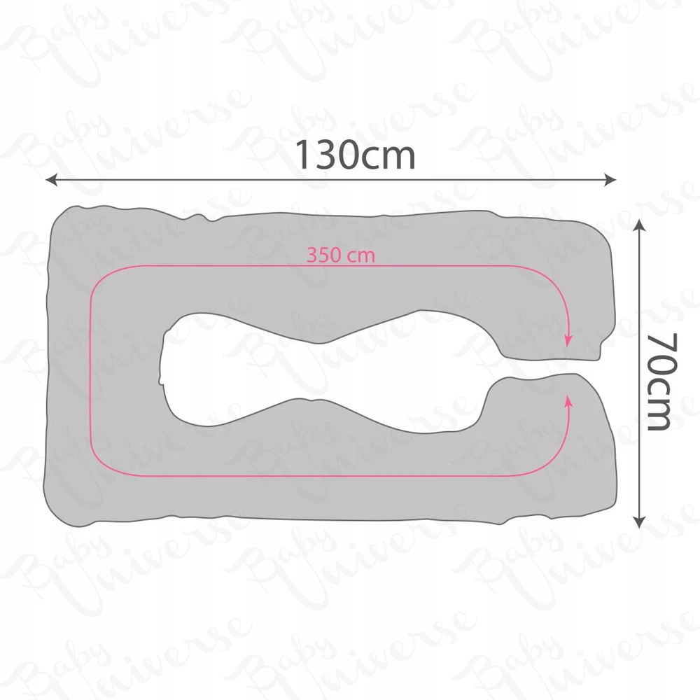 Babyuniverse Rogal nėštumo pagalvė U tipo 140x70 Velvet Sleeping Premium Ortopedinė XL