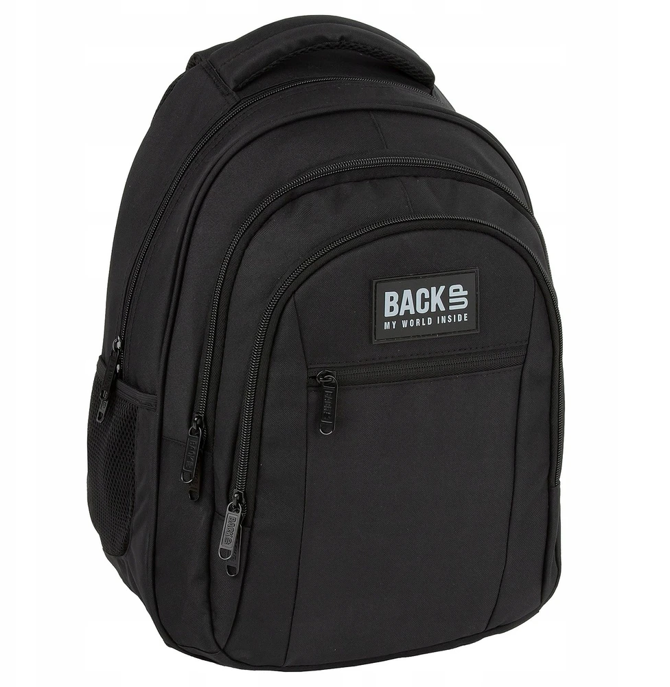 Back Up BackUP Unisex mokyklinė kuprinė juoda O56 Derform