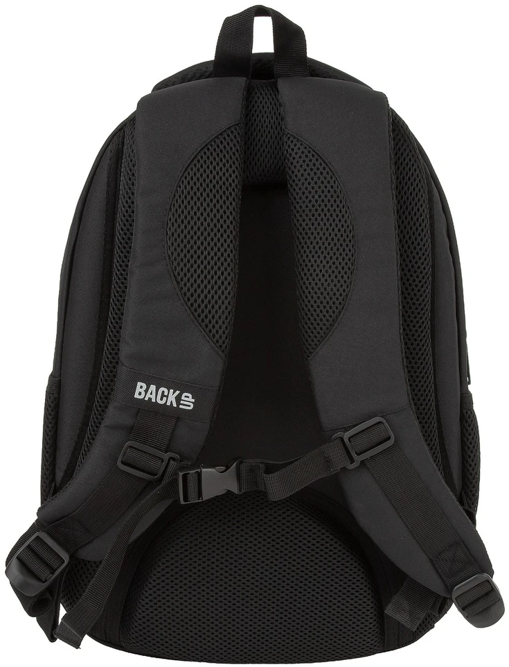 Back Up BackUP Unisex mokyklinė kuprinė juoda O56 Derform