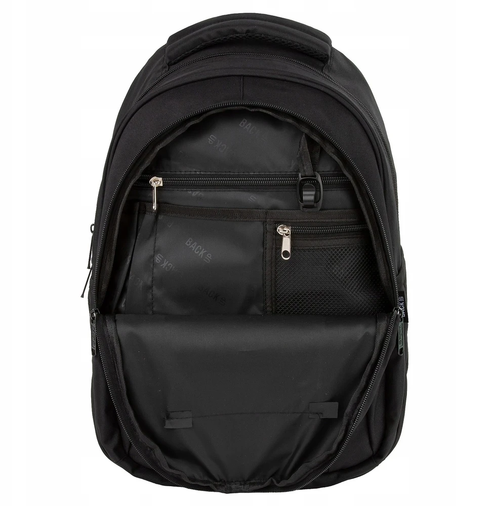 Back Up BackUP Unisex mokyklinė kuprinė juoda O56 Derform
