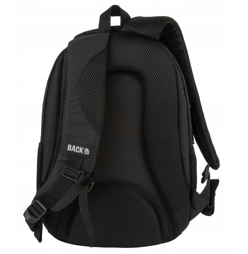 Back Up BackUP Unisex mokyklinė kuprinė juoda O56 Derform