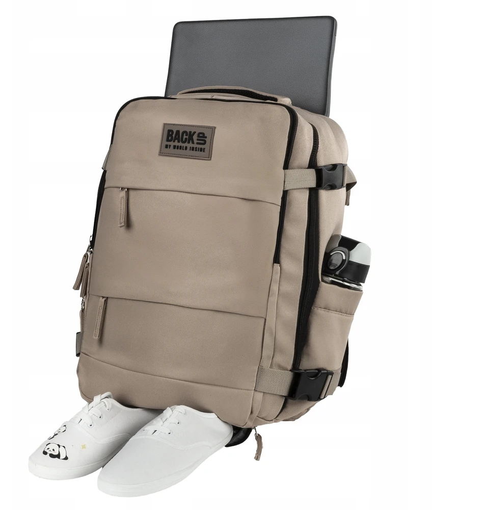 Back Up KELIONINĖ KURIŠINĖ RANKINIUI LĖKTUVO BAGAŽA 40 ​​x 30 x 20 cm BEIGE