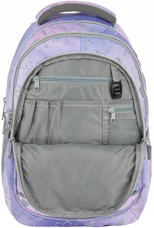 Derform Back Up Kuprinė "backup" 26l, daug skyrių, pastelės ir sidabrinės širdys