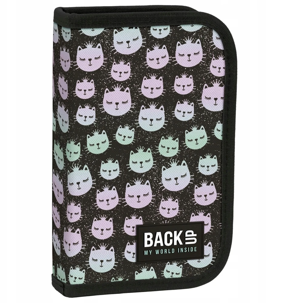 Back Up Kuprinė su pieštukais Backup Rainbow Cat, 1 skyrius, su priedais