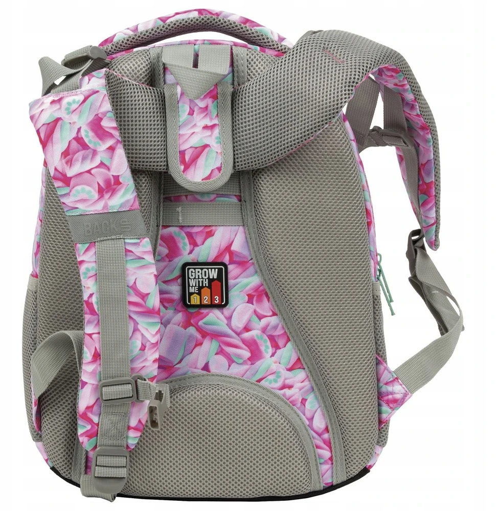 Back Up Mokyklinė kuprinė BackUP Foam, 24 L, rožinė/pilka