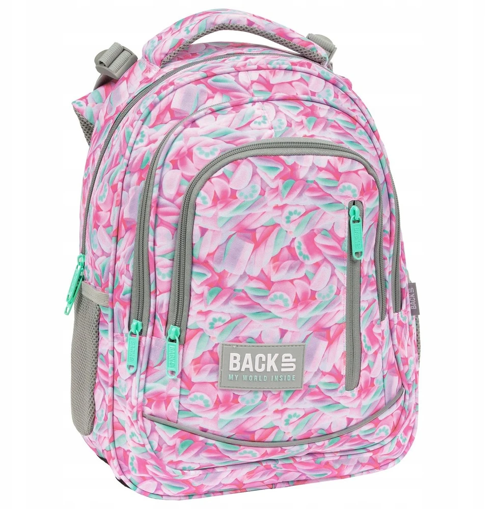 Back Up Mokyklinė kuprinė BackUP Foam, 24 L, rožinė/pilka