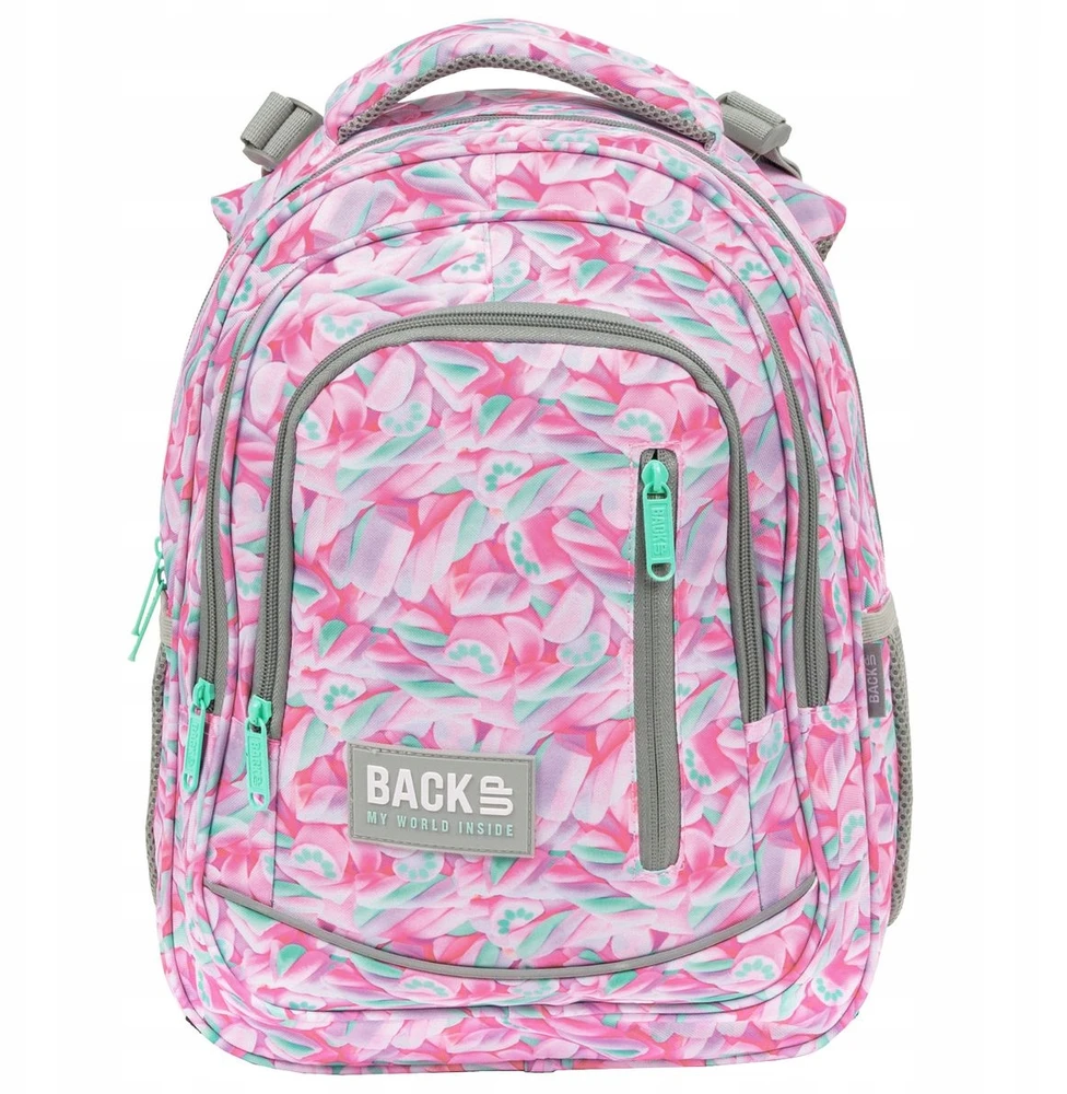 Back Up Mokyklinė kuprinė BackUP Foam, 24 L, rožinė/pilka