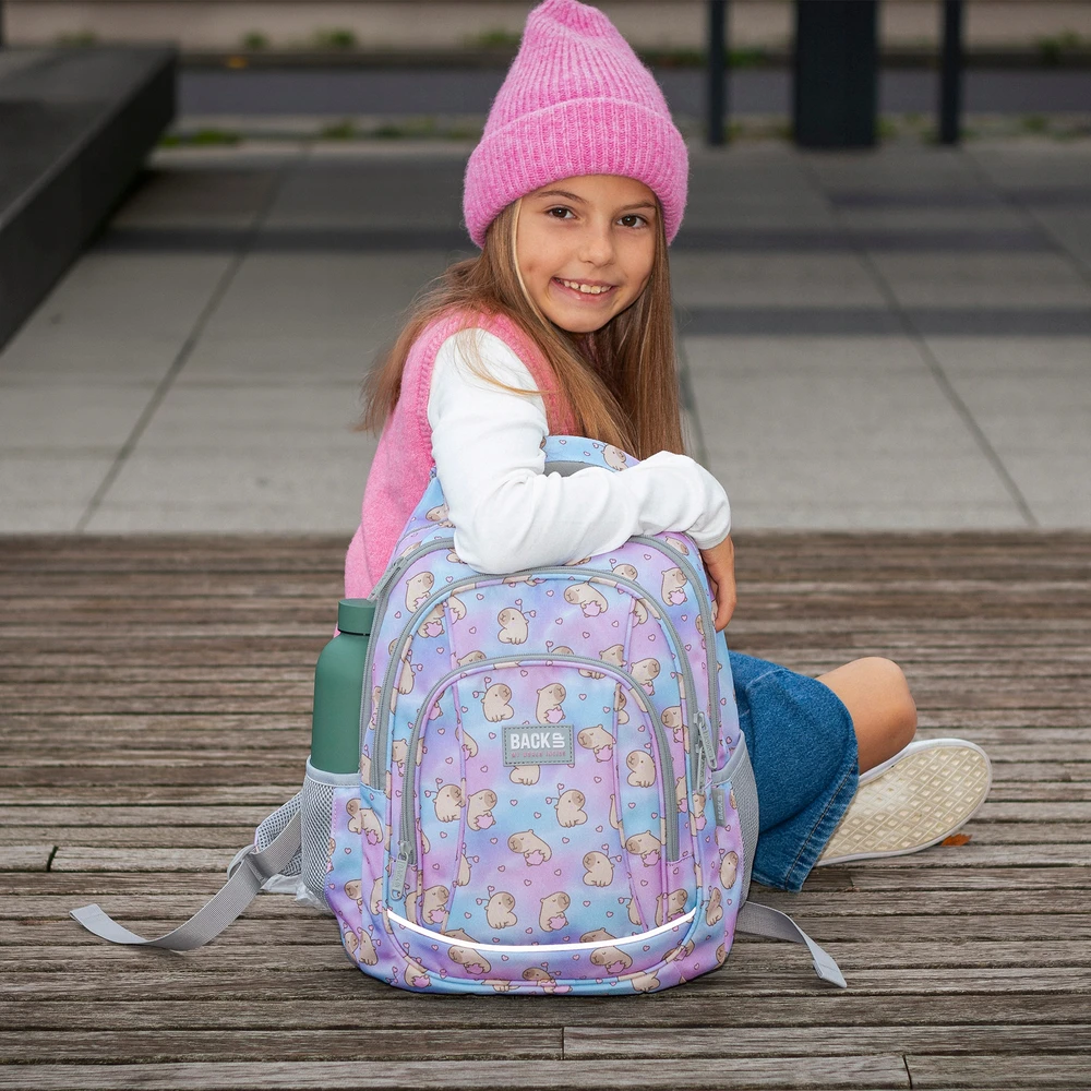 Derform Back Up Mokyklinė kuprinė BackUP Kapibara Dream, 4 skyrių, 26 l