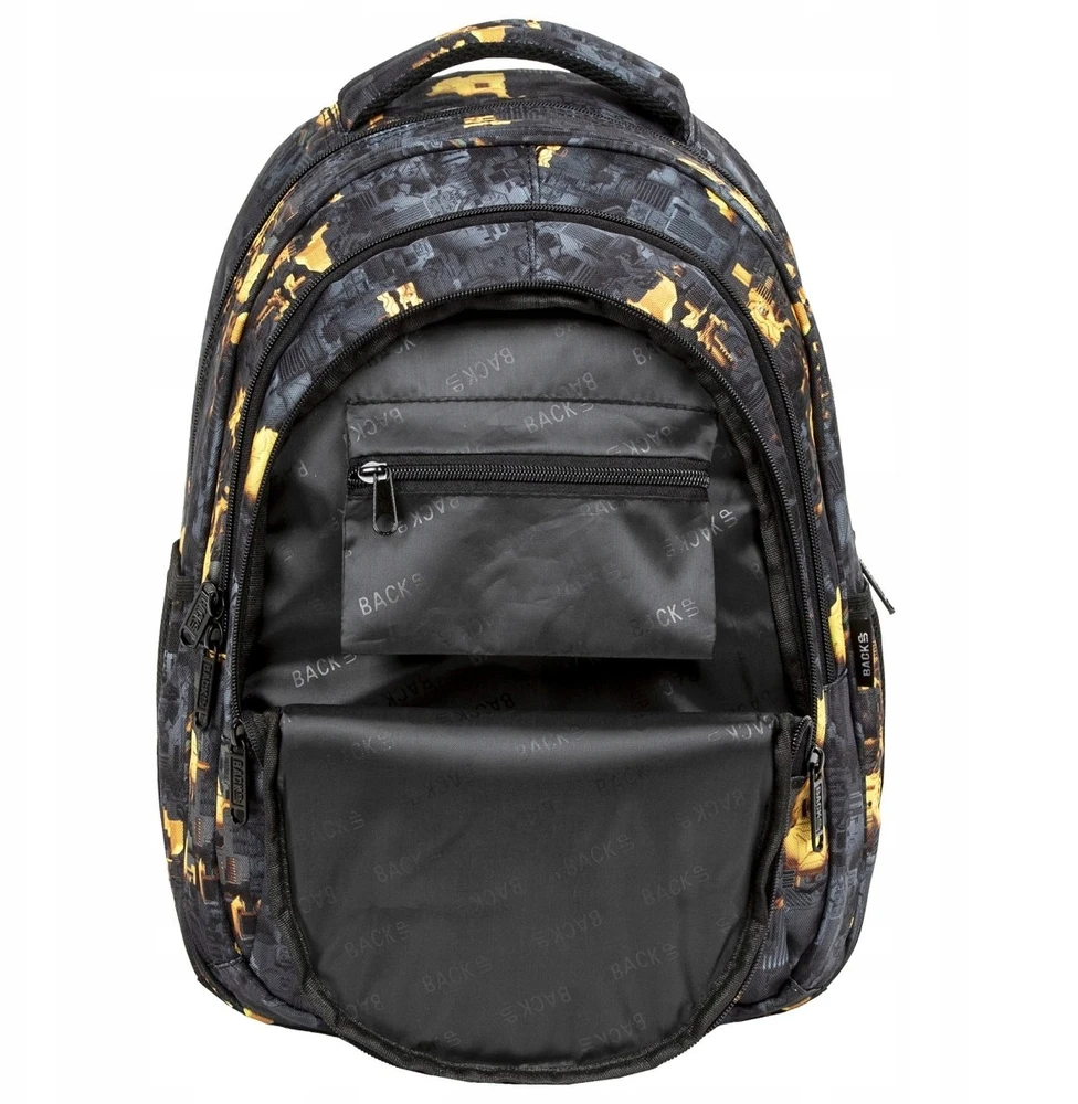Back Up Mokyklinė kuprinė jaunimui Backup 26l, juoda-geltona