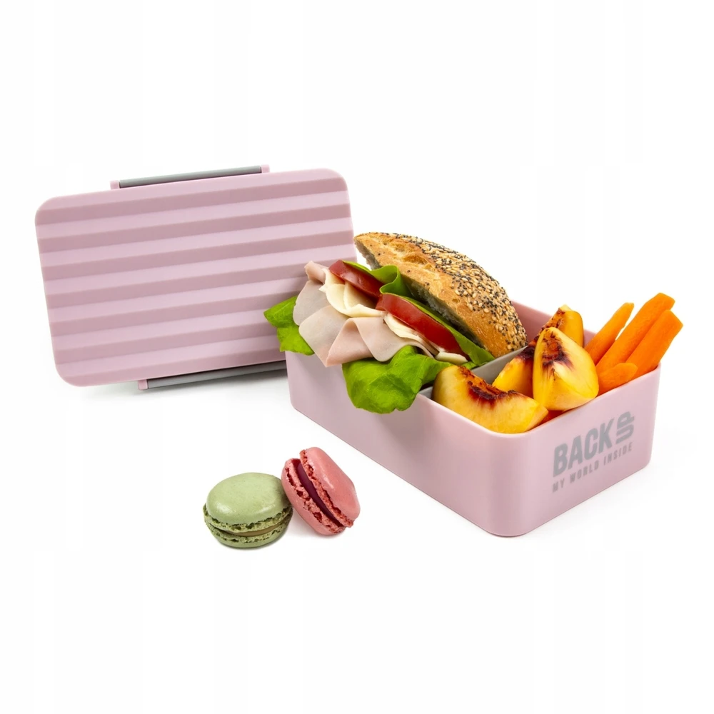 Back Up Rinkinys bidon 600ml i śniadaniówka BackUP rožinė vaikams BPA FREE