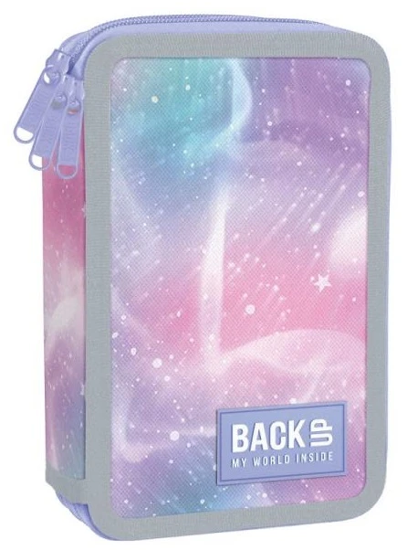 Back Up Trys skyrių mokyklinė penalė su priedais Pastel Kosmos