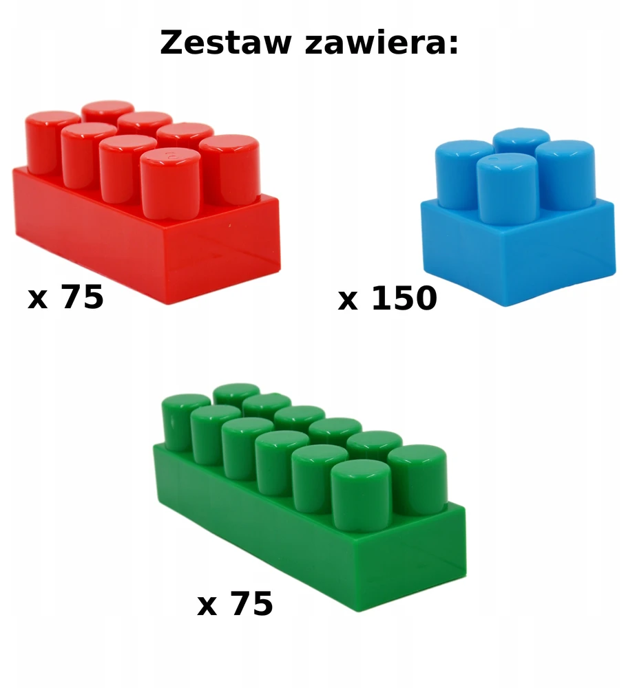 Bączek Plastikiniai statybiniai blokai 300 didelių, LENKIŠKAS PRODUKTAS